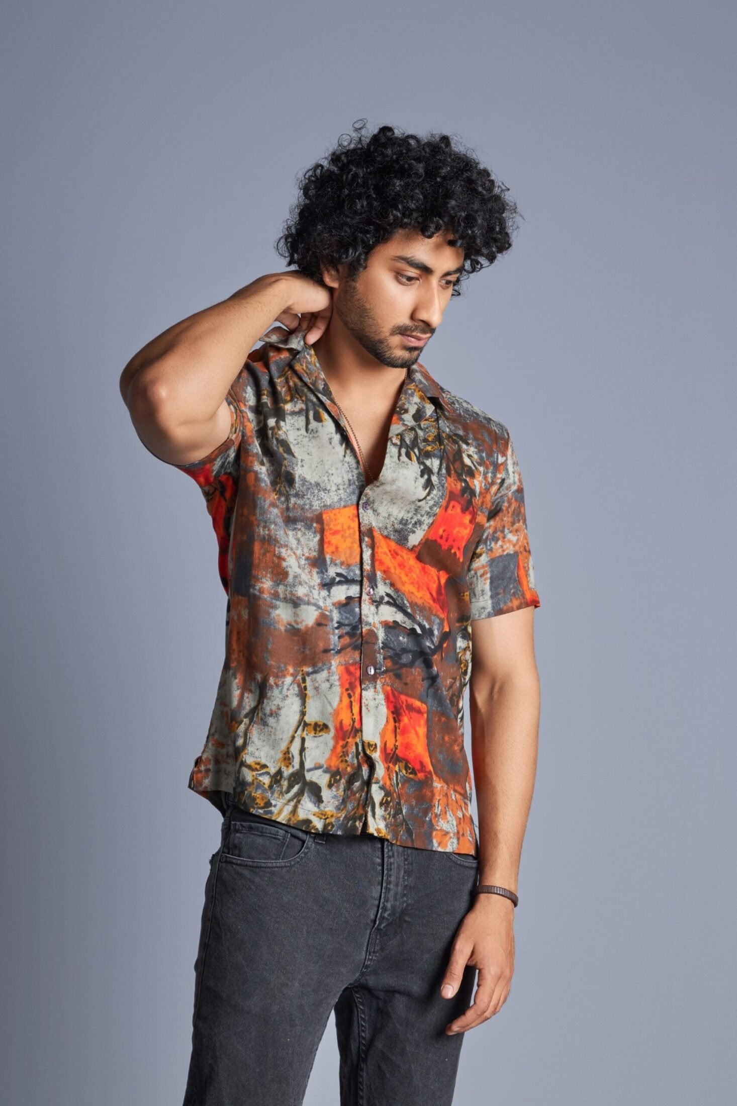 Art- Cuban Collar Shirt for Men