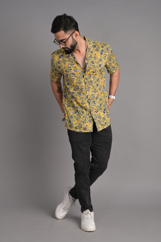 Bloom- Semi-Transparent Georgette Jacquard Shirt for Men