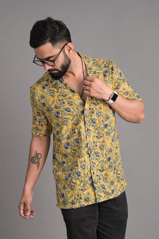 Bloom- Semi-Transparent Georgette Jacquard Shirt for Men