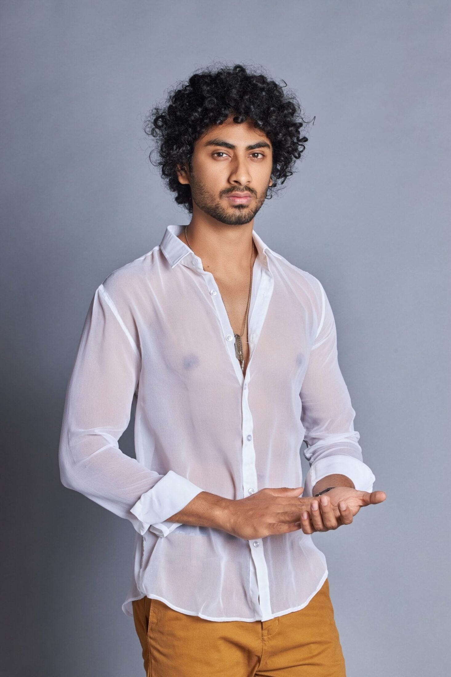 Cloud- White Transparent Shirt for Men