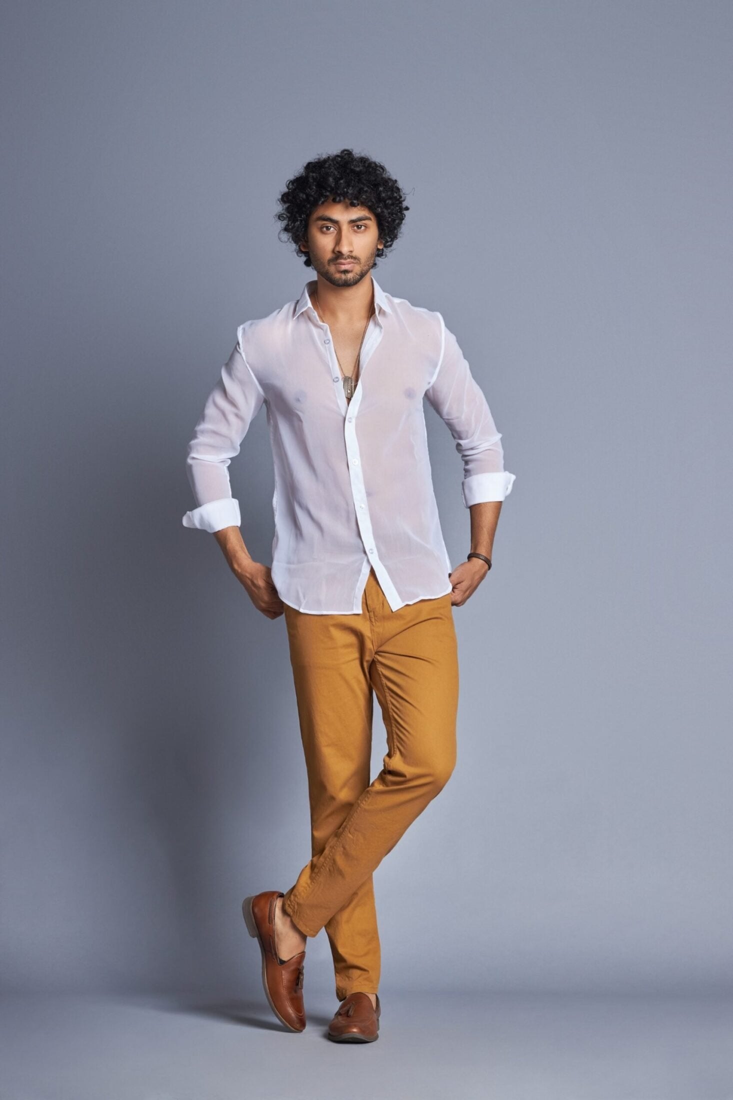 Cloud- White Transparent Shirt for Men