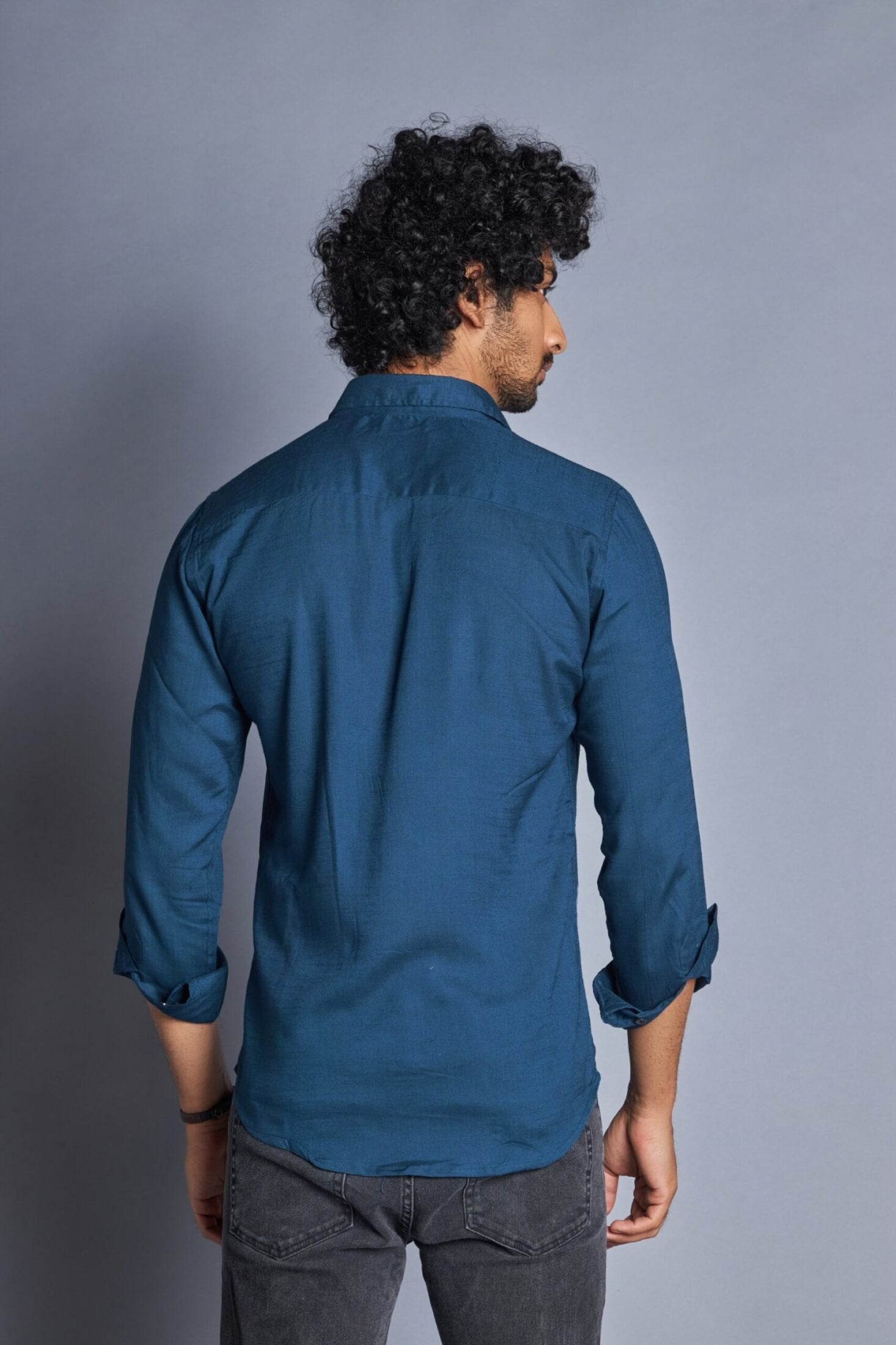 Cobalt- Rayon Cotton Shirt for men