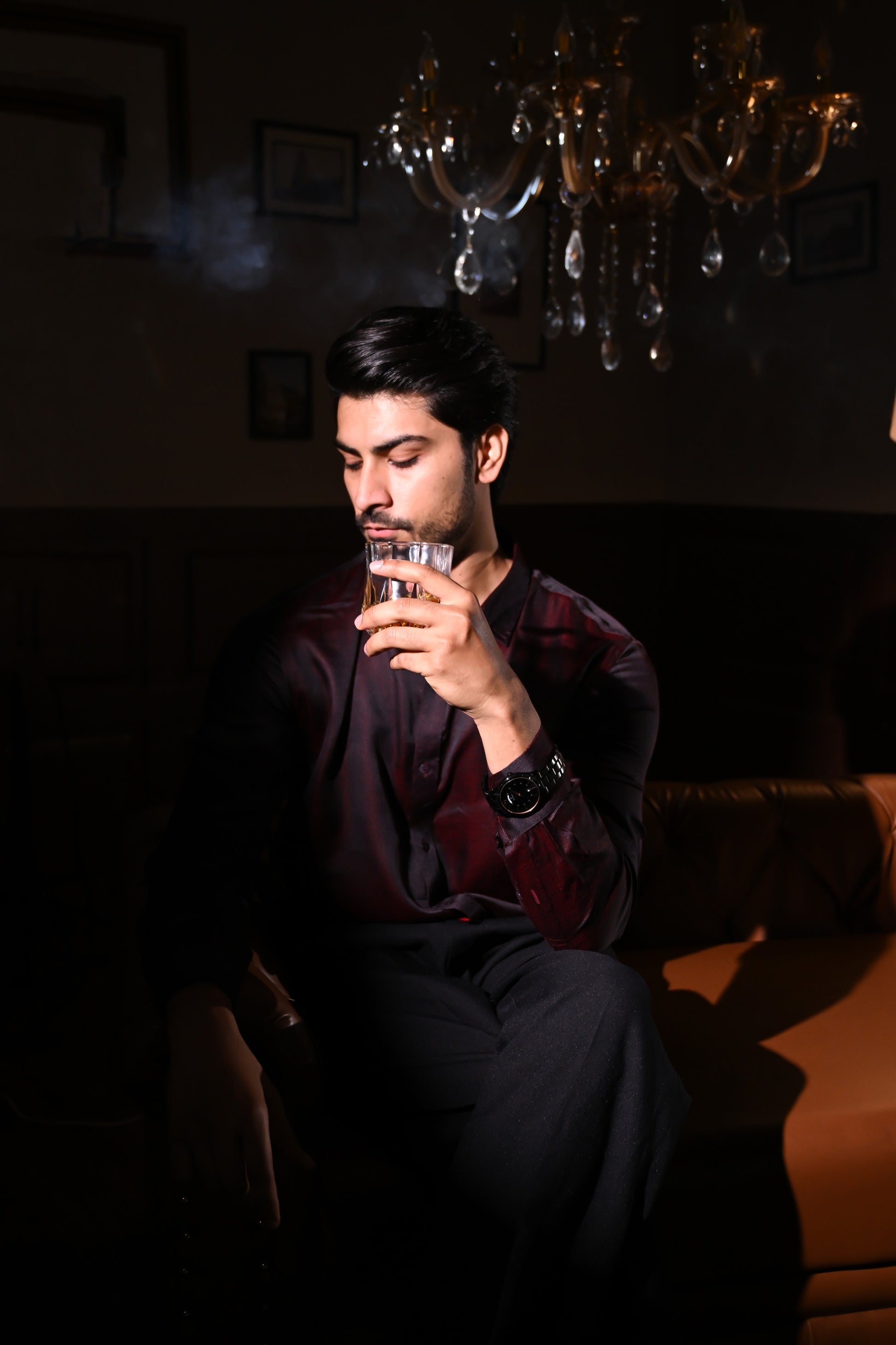 Cocktail- Wine Red shirt in Cotton Silk Material