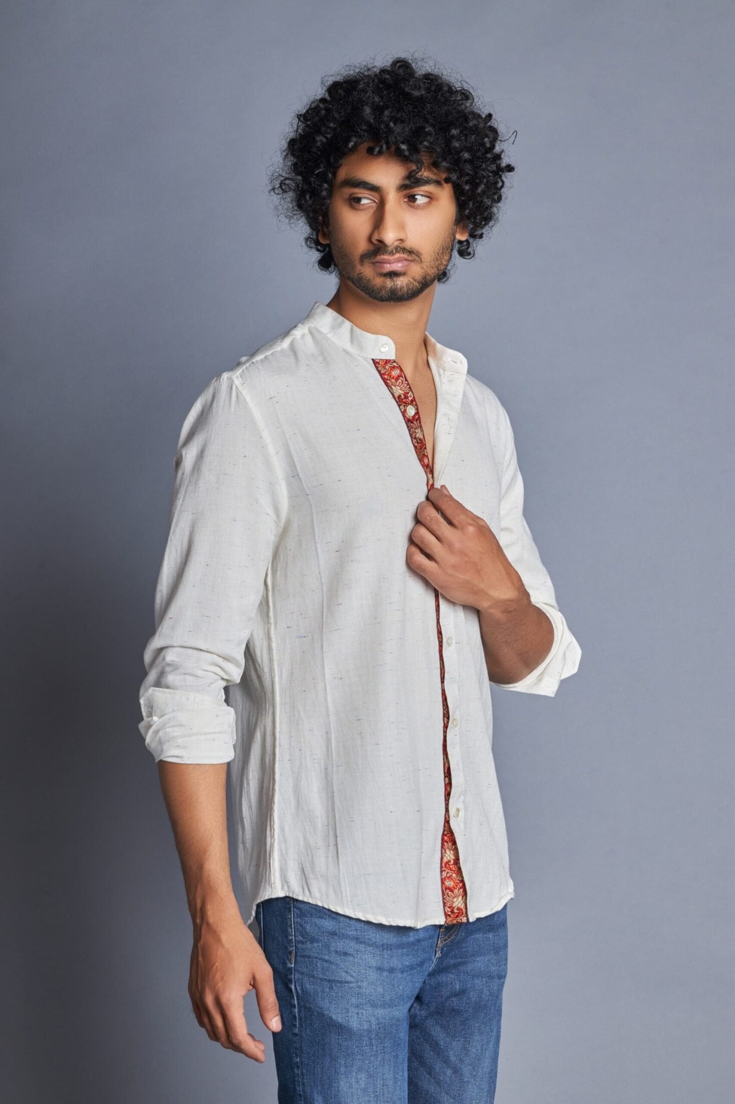 Monarch- White Embroidered Shirt for Men