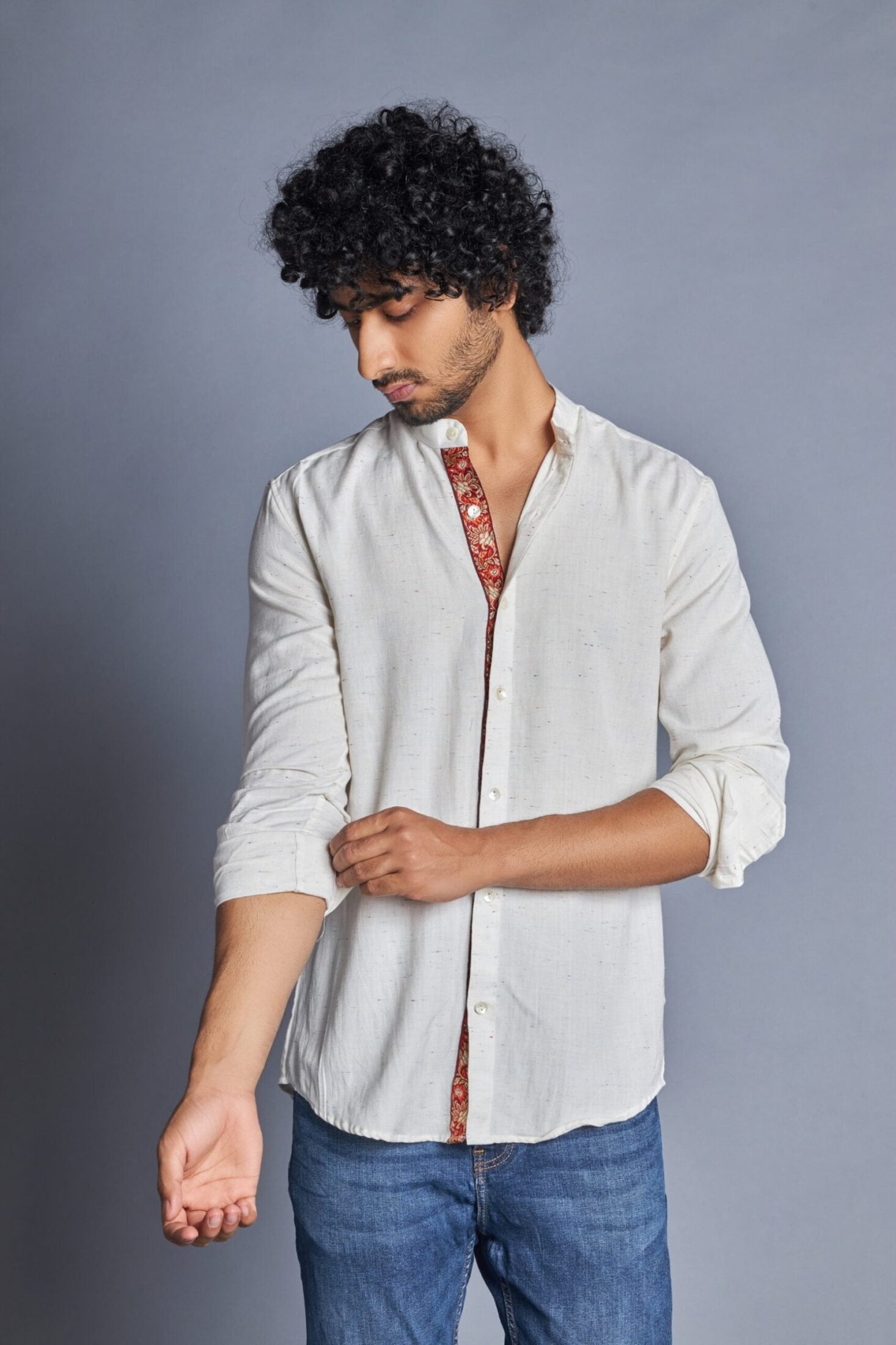 Monarch- White Embroidered Shirt for Men
