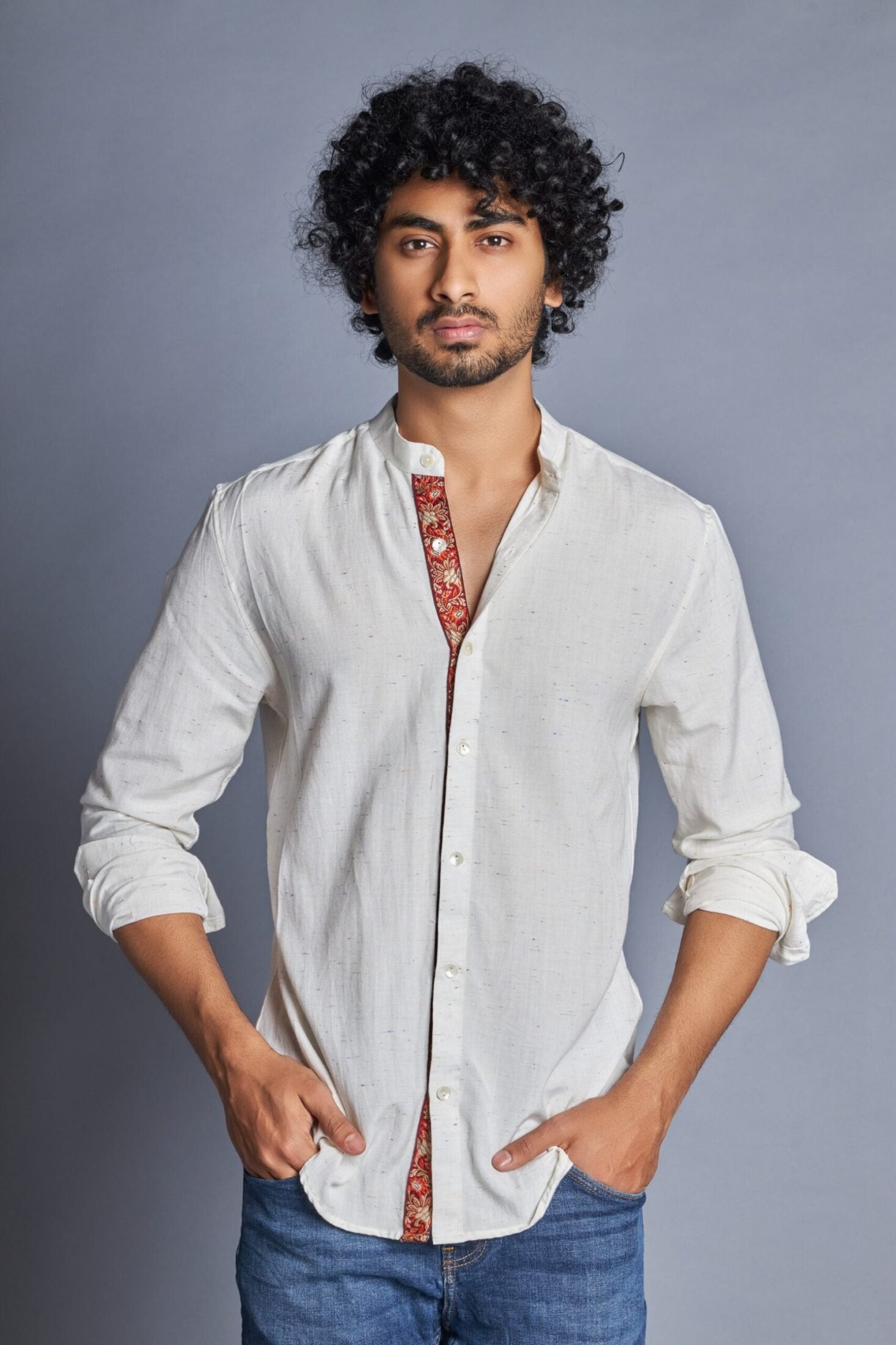 Monarch- White Embroidered Shirt for Men