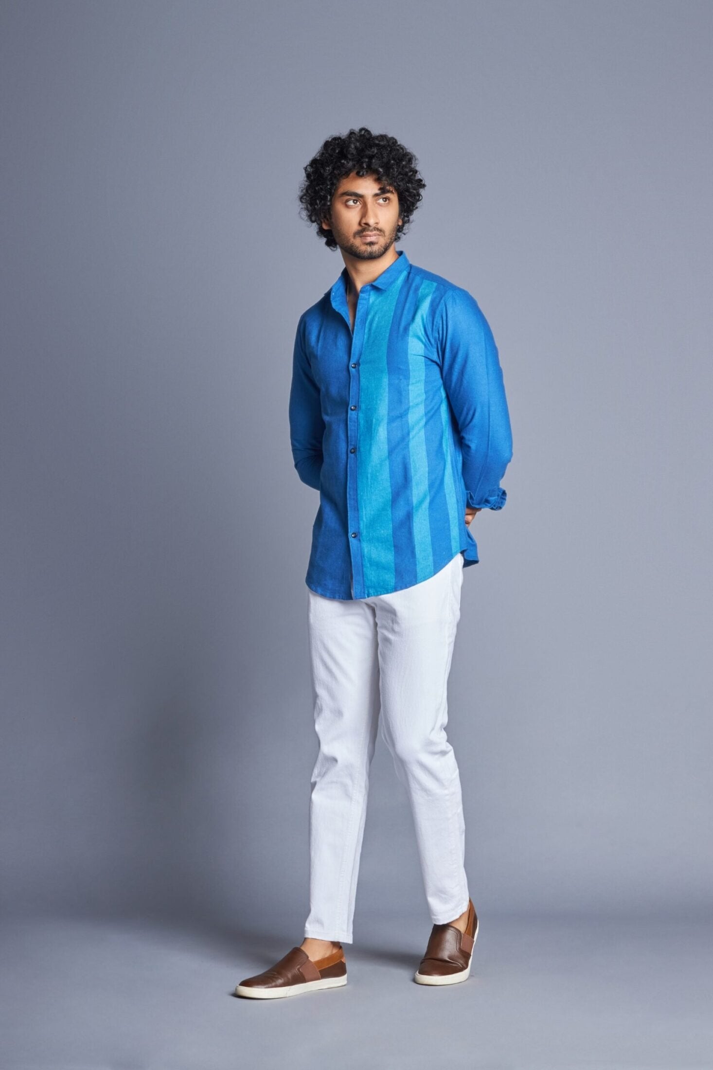 Parallel- Blue Striped Shirt for Men