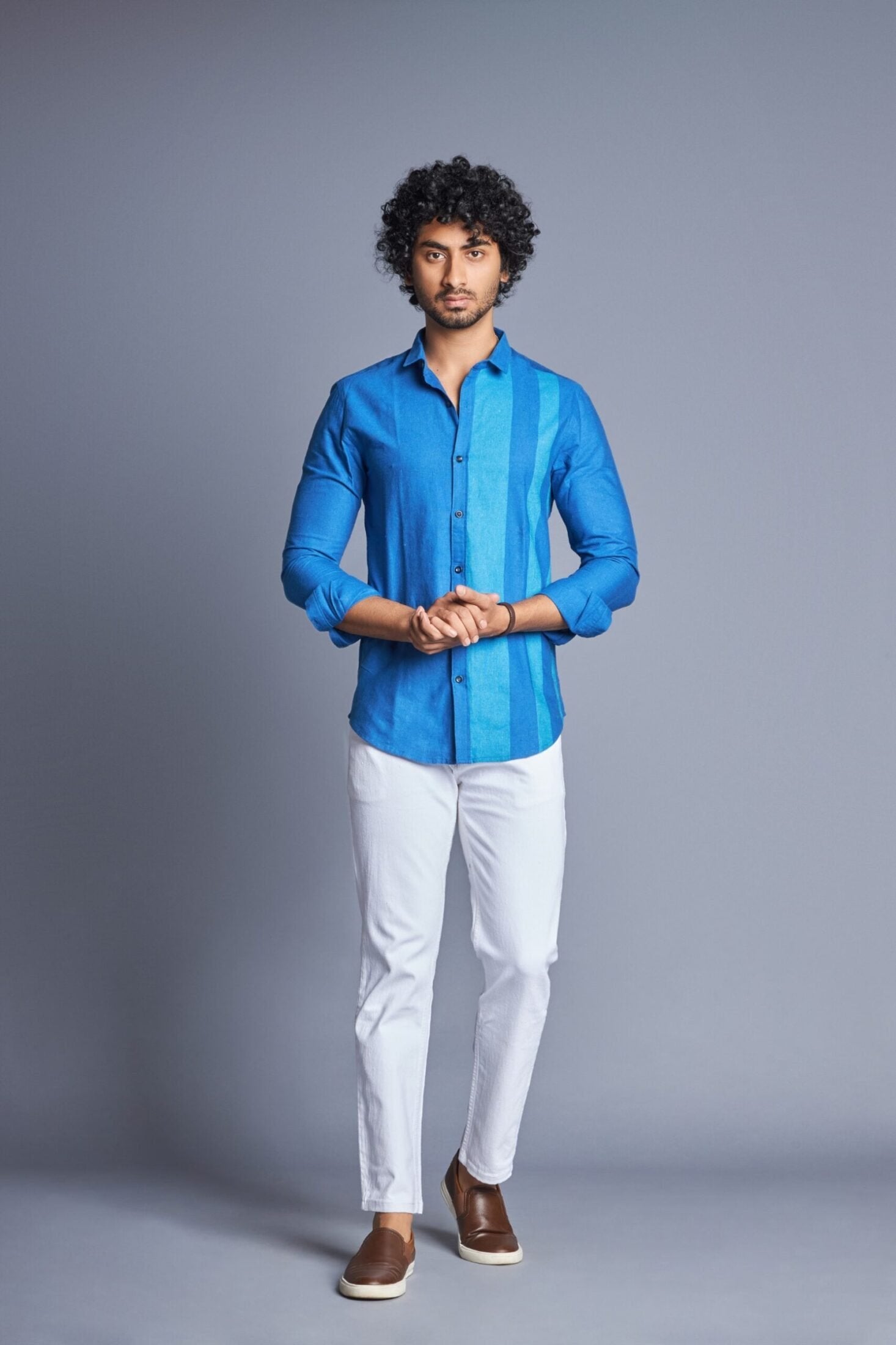Parallel- Blue Striped Shirt for Men