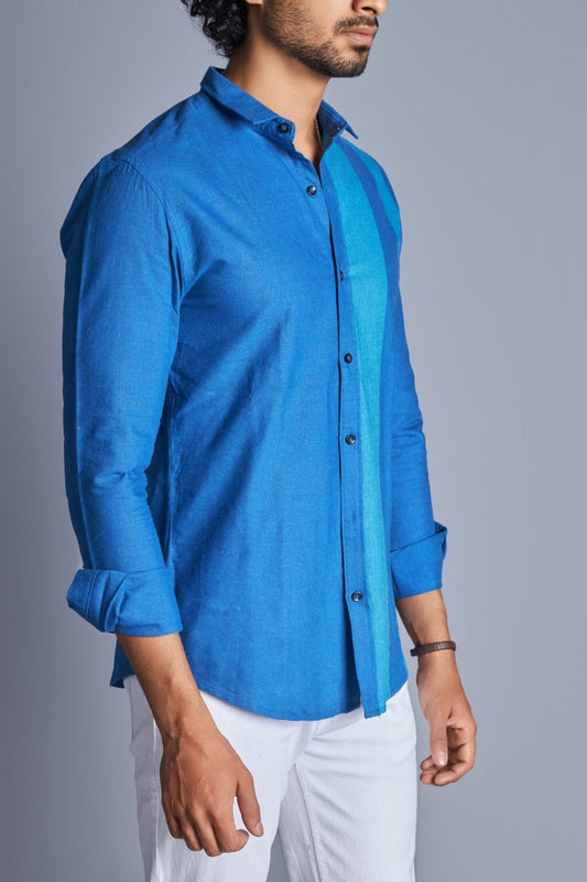 Parallel- Blue Striped Shirt for Men