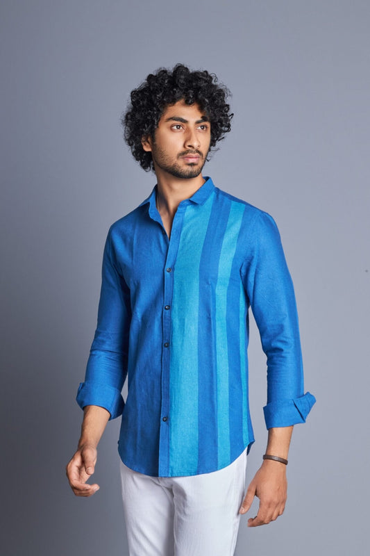 Parallel- Blue Striped Shirt for Men