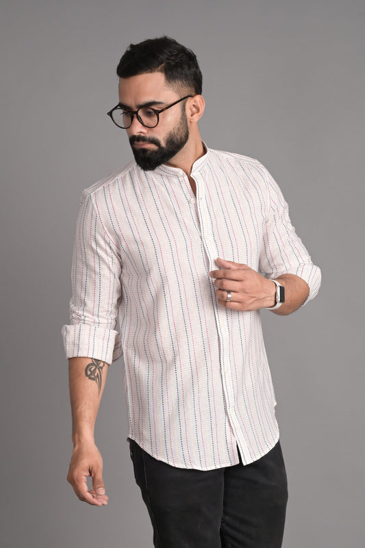 Spectrum- Men's Embroidered Shirt in Kantha Work