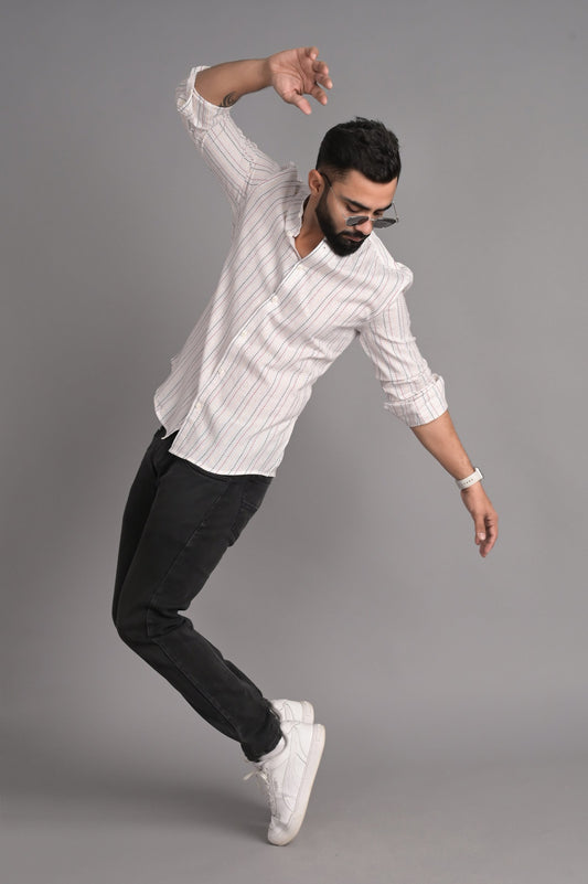 Spectrum- Men's Embroidered Shirt in Kantha Work