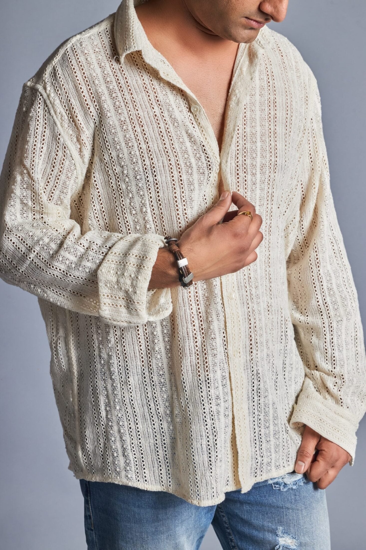 Thread- Crochet shirt for men