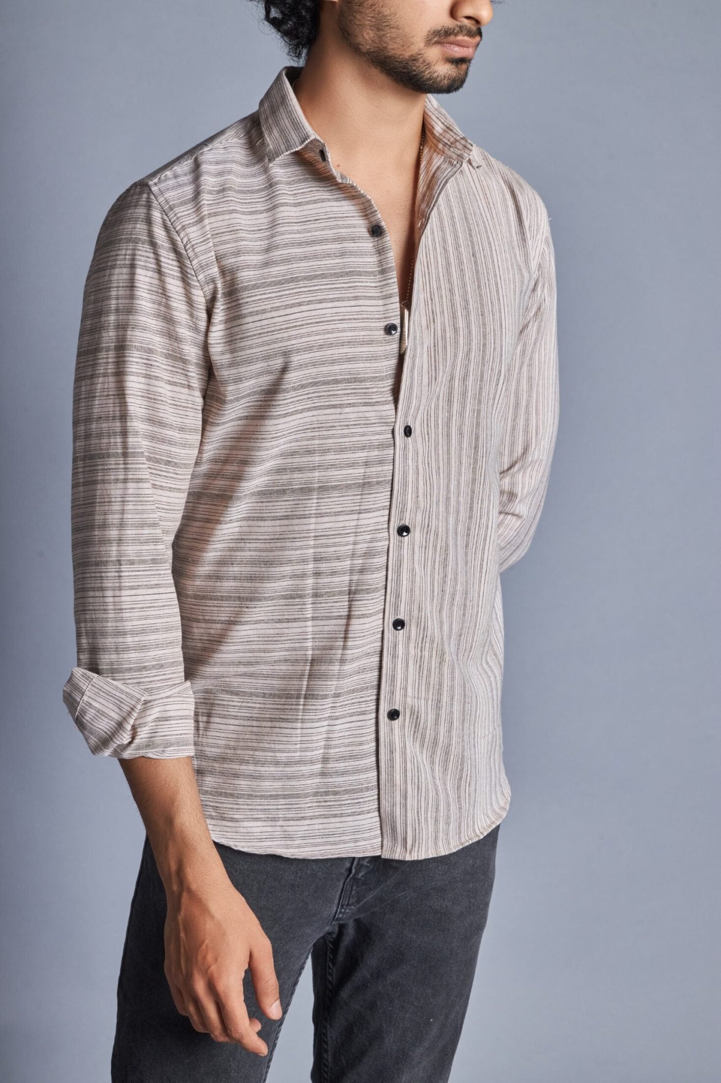 Vertex- Striped shirt for men in South Cotton