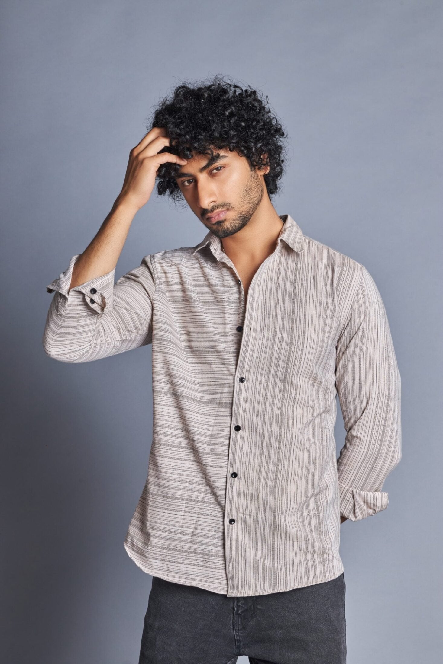 Vertex- Striped shirt for men in South Cotton